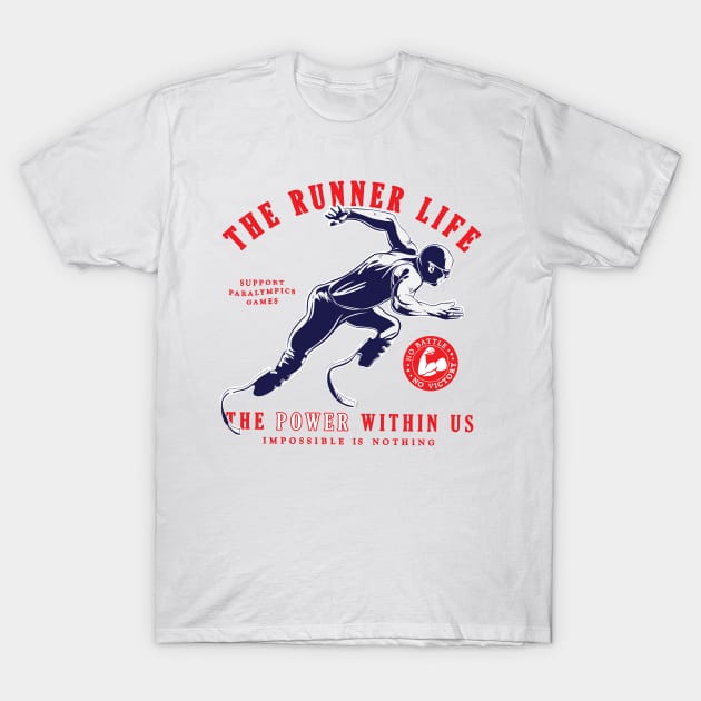 The Runner Life - The Power Within Us T-Shirt by Wulfland Arts